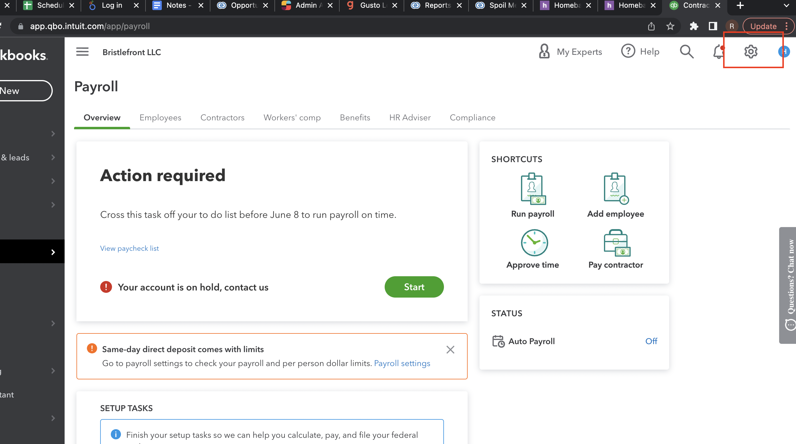 Quickbooks online administrator access