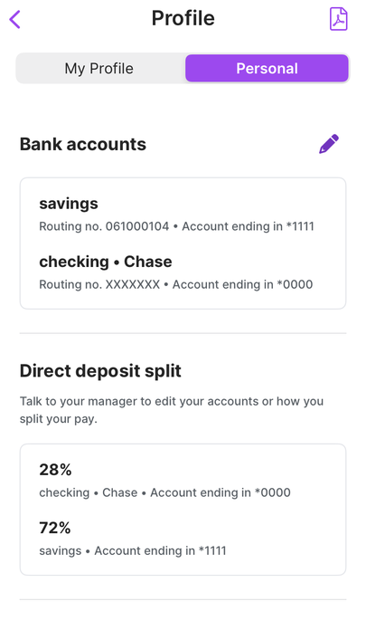 Splitting Direct Deposits