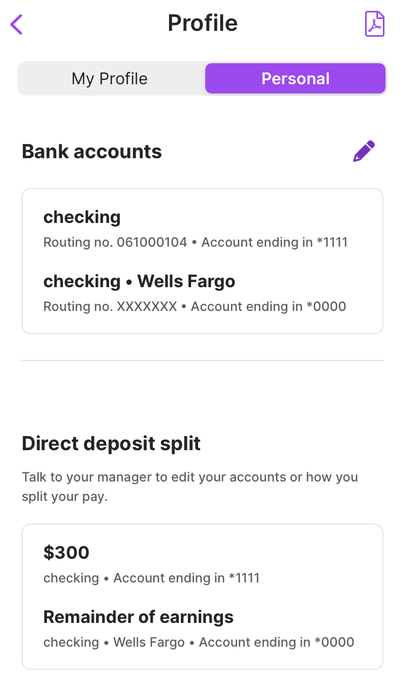 Splitting Direct Deposits
