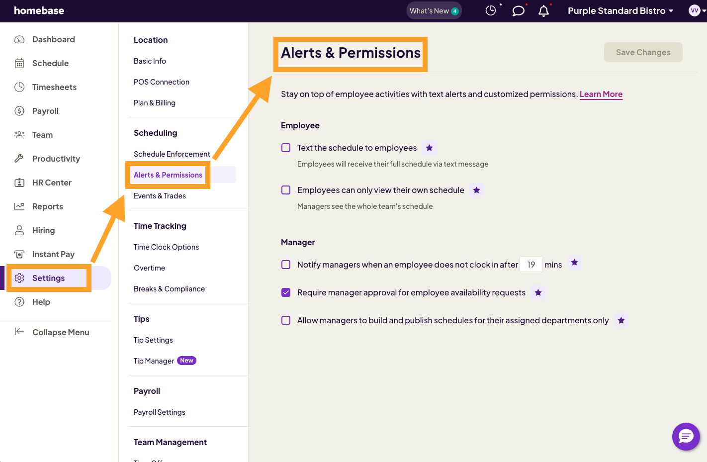 Setting Up Alerts & Permissions