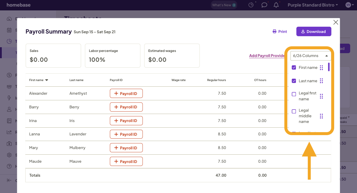 Step 7: Downloading, Exporting, &amp; Printing Timesheets