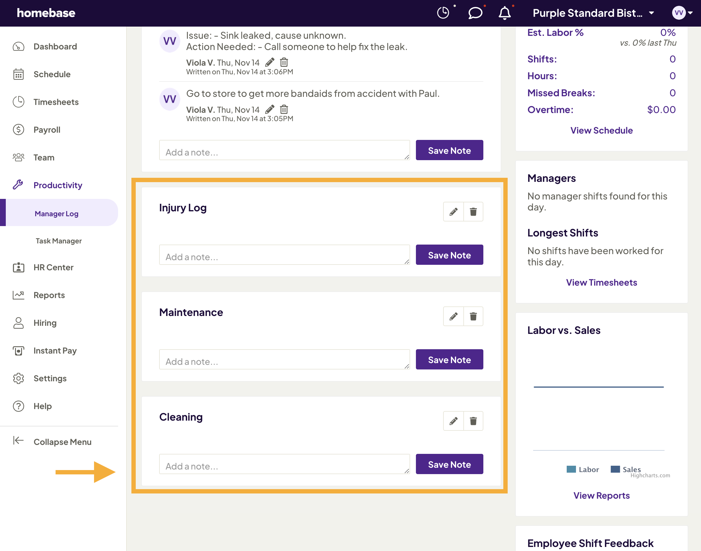Using the Manager Log