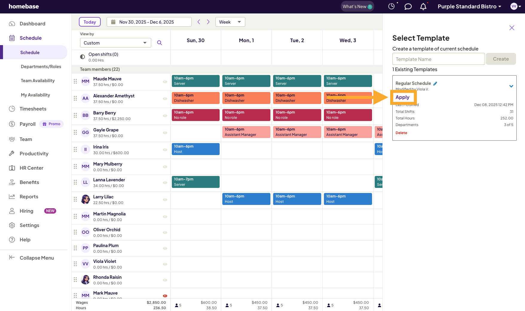 How to Create Templates & Copy Schedules