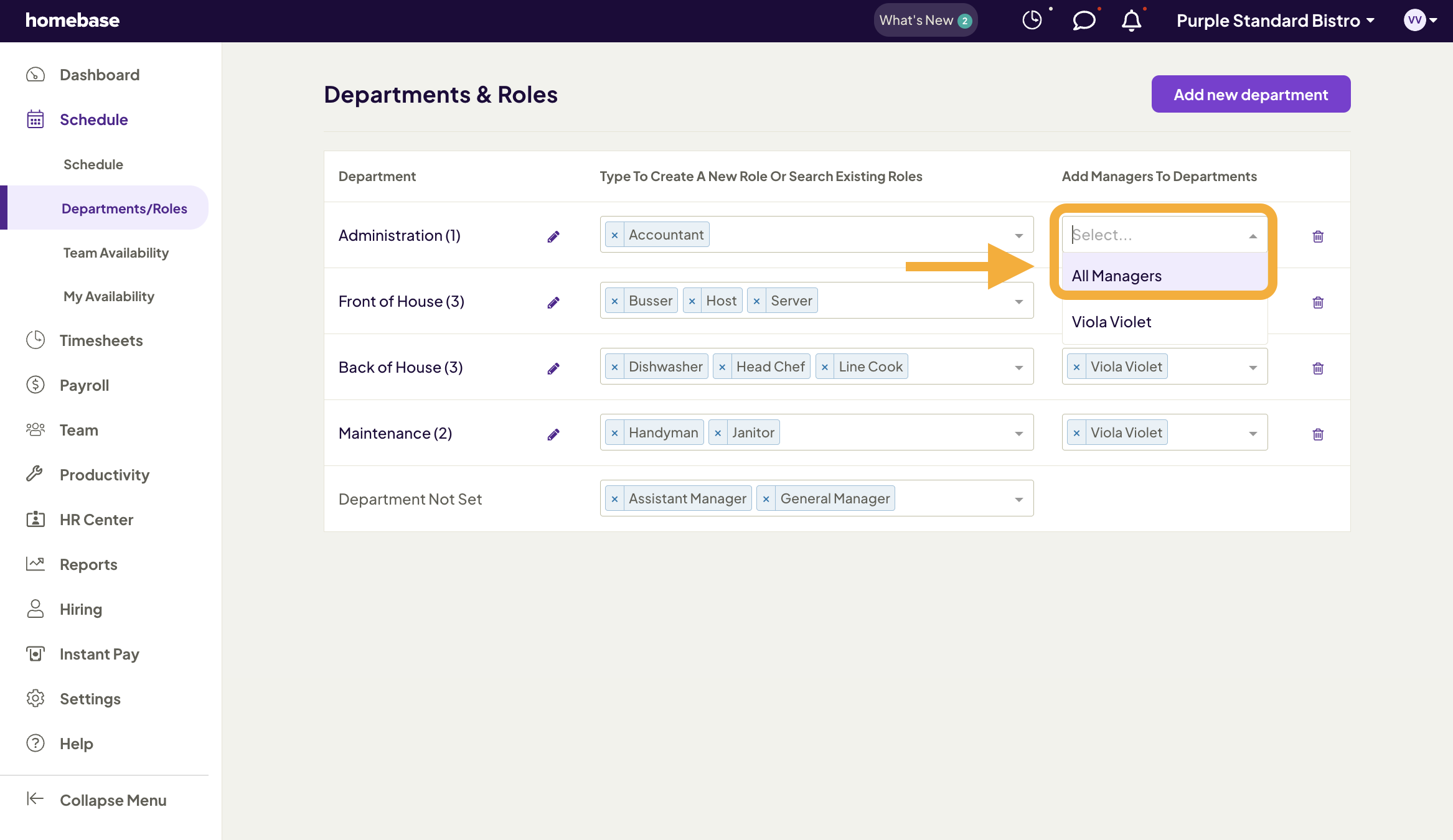 How to Set Up Department & Roles
