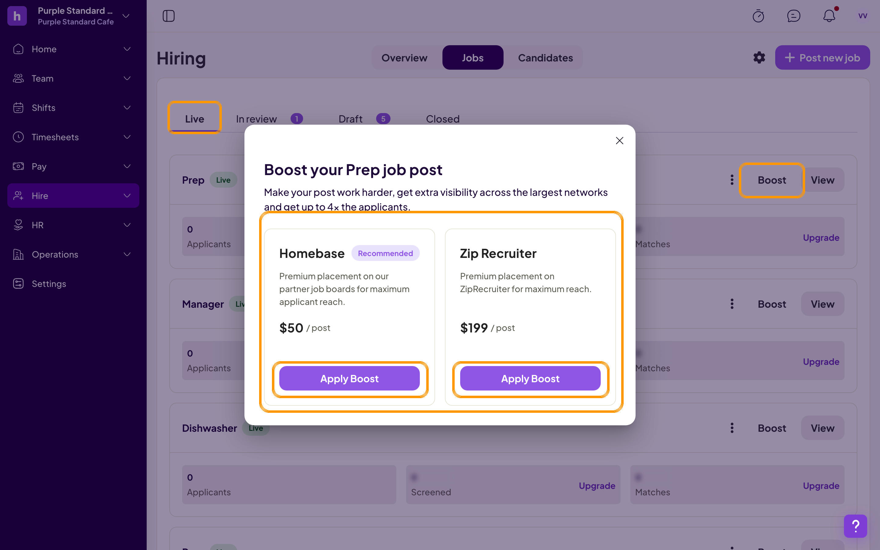 Hiring Pricing & Boosting Jobs