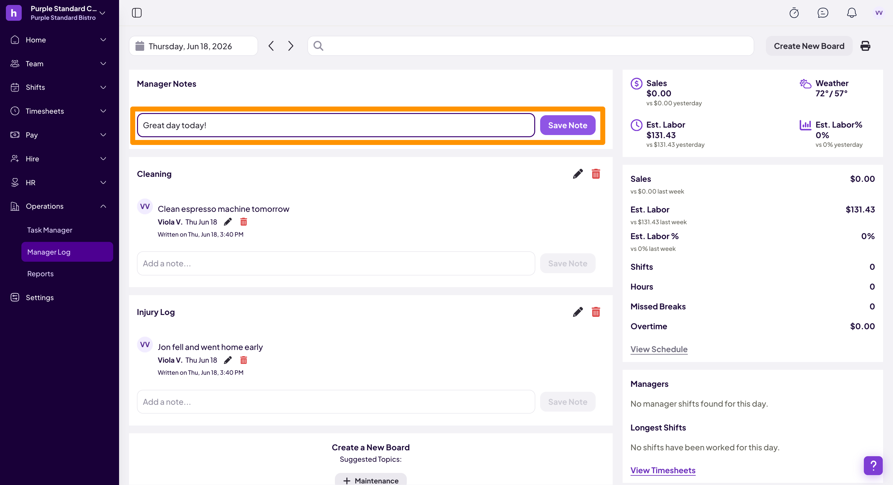 How to Update the Manager Log