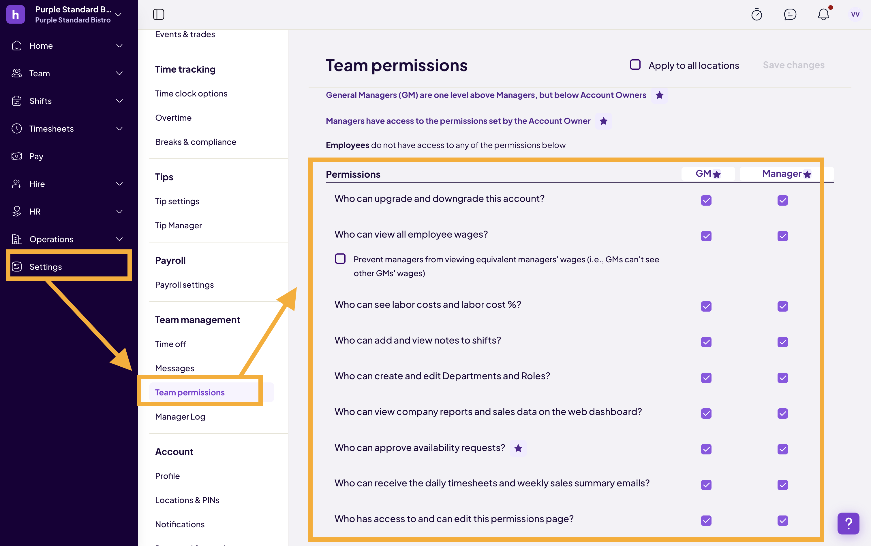 How to Set Up Team Permissions