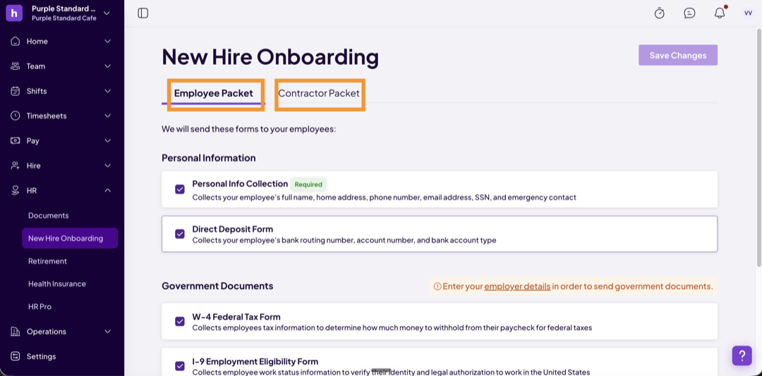 New Hire Onboarding & Document Storage