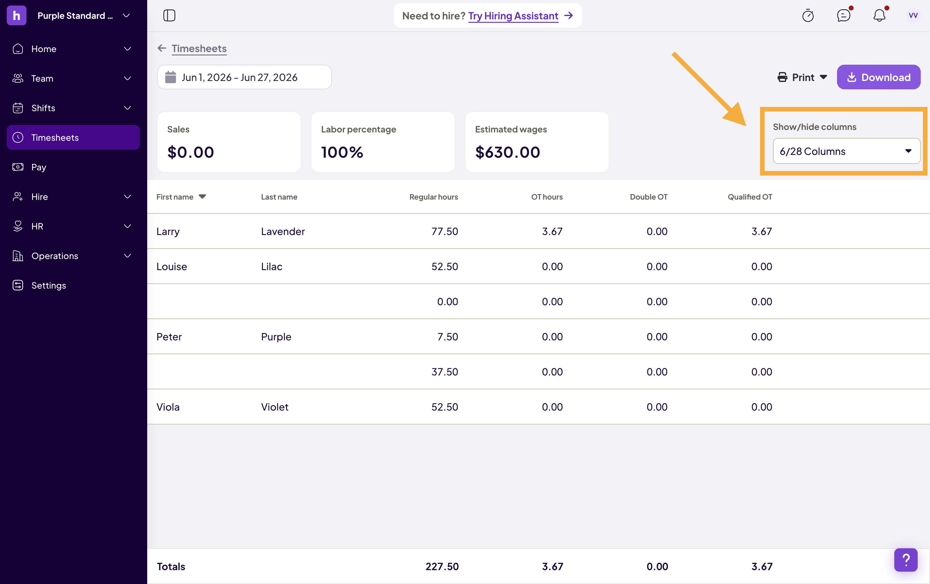 Downloading, Exporting, & Printing Timesheets